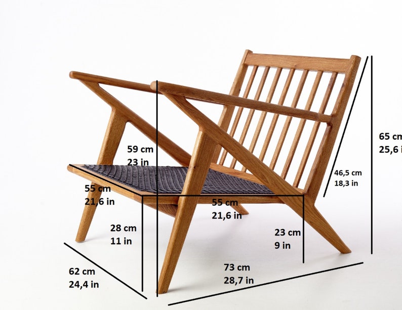 Handmade Mid-Century Wood Lounge Chair