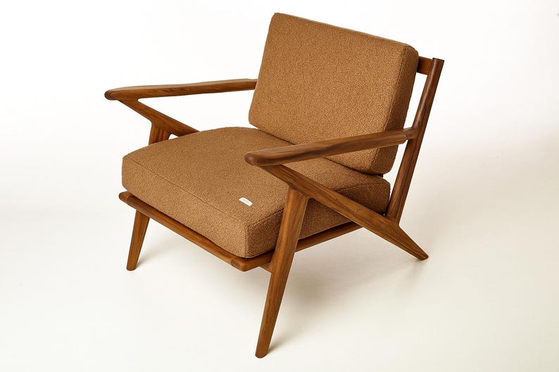 Handmade Mid-Century Wood Lounge Chair