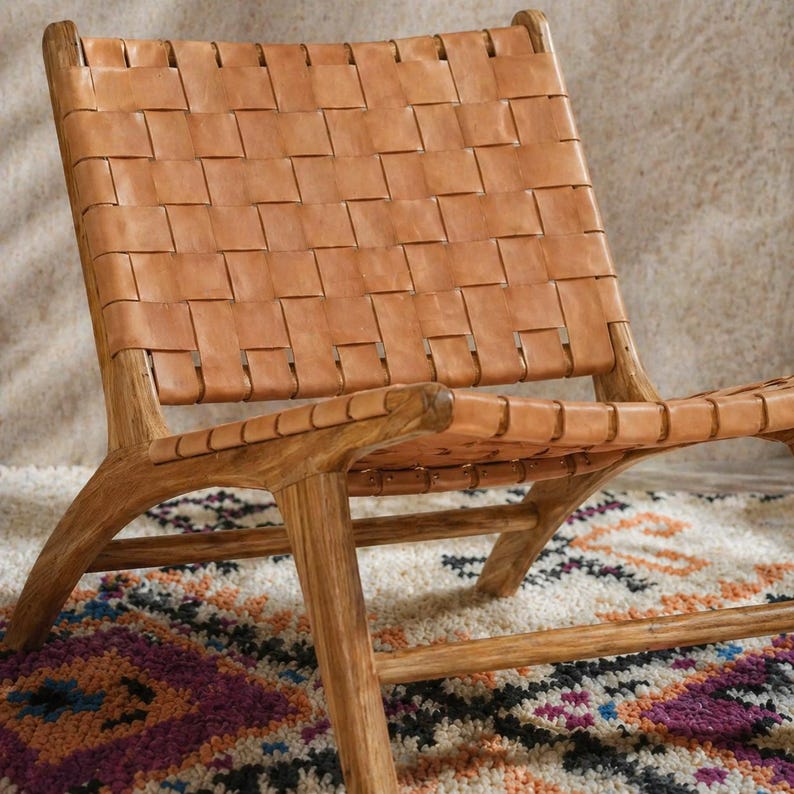 Handcrafted Solid Wood Accent Chair