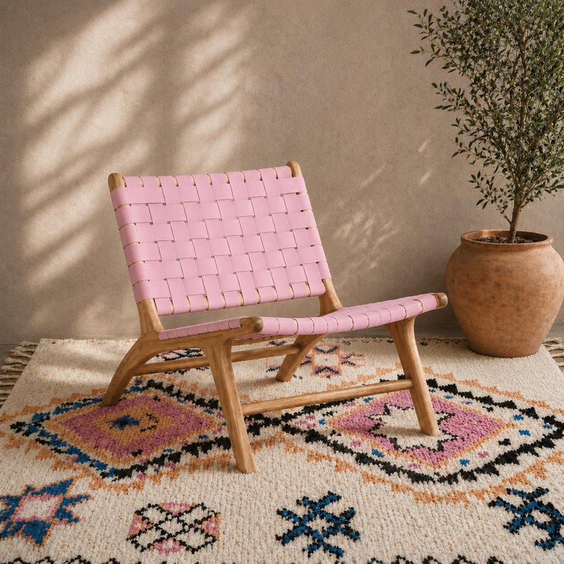 Handcrafted Solid Wood Accent Chair